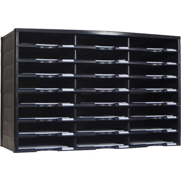 Storex Literature Sorter, 24 Comp, 14-1/10"Wx31-2/5 in Lx20-1/2 in H, BK STX61435U01C - main